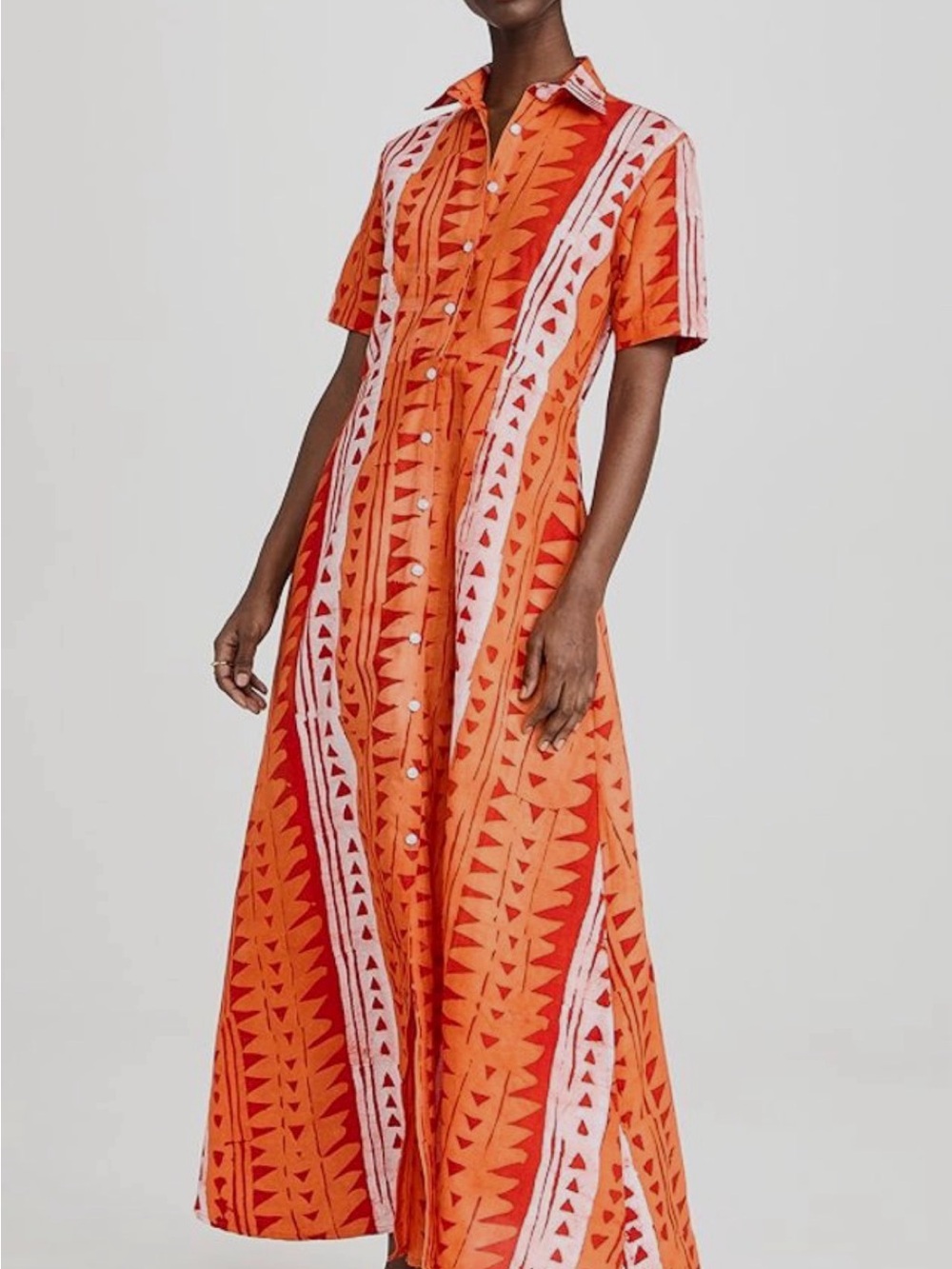Orange Masquerade Tribal Shirt Dress